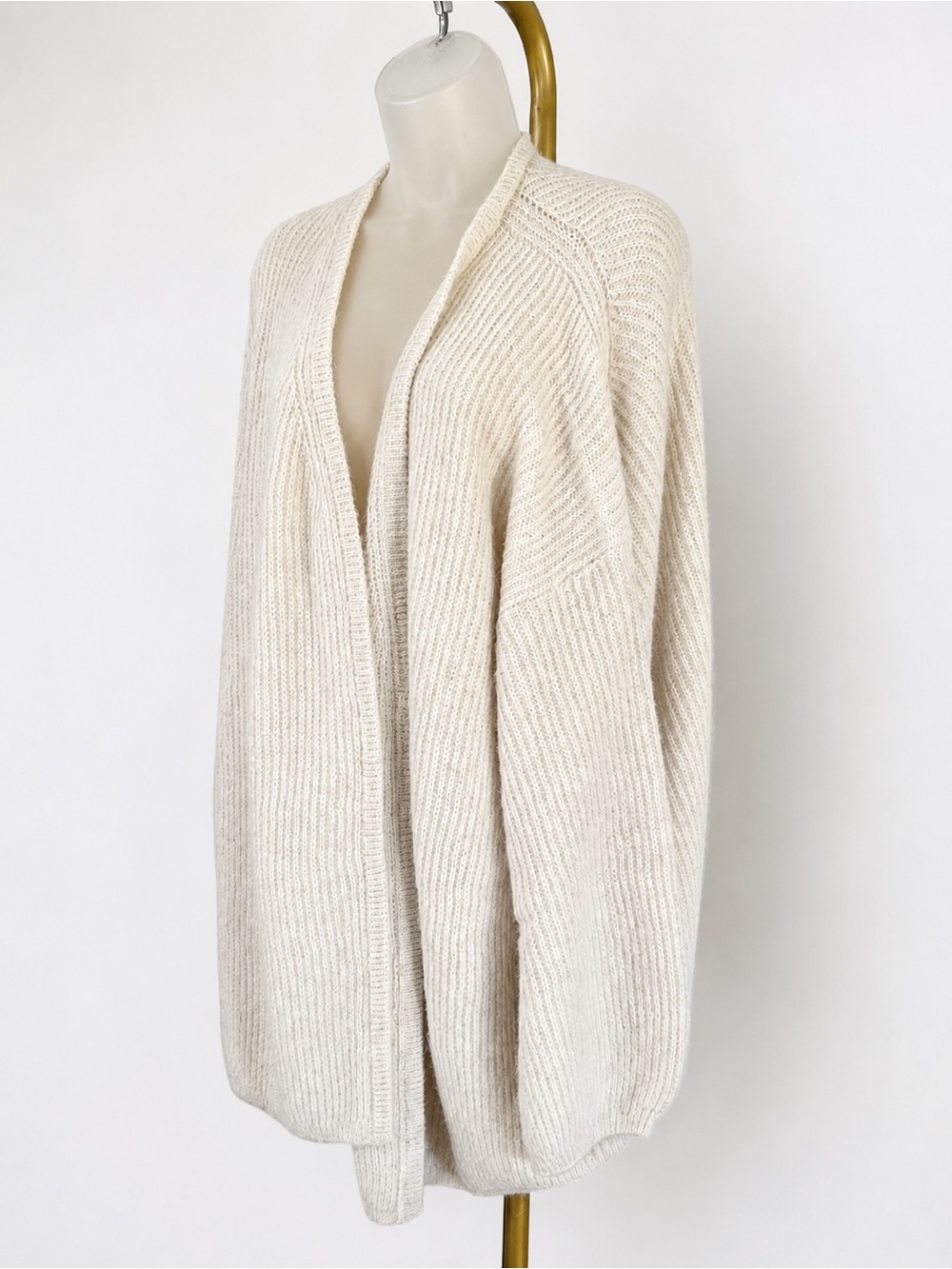 a new day Ivory Open-Front Ribbed Knit Cardigan